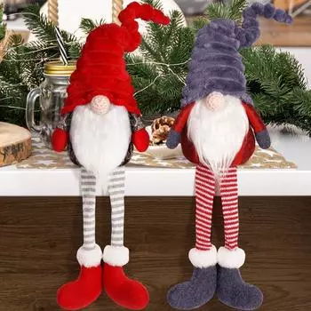 Украшения для дома Рождественская кукла без лица Домашний декор Коллекционная фигурка Повседневное украшение для дома Подарки Ручная работа синий