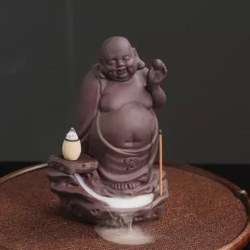 Украшения для дома «Счастливый водопад» из фиолетовой глины, курильница с обратным потоком, держатель для благовоний, курильница