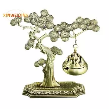 Украшения для курильниц, Добро пожаловать сосна, Китайский ароматизатор, Тонкая текстура, Прочный сплав, Ароматическая курильница золотистый