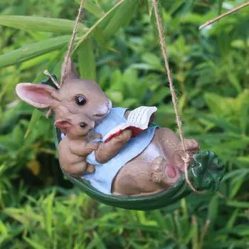 Украшения для ландшафтного дизайна двора, украшения для сада, альпинистские кролики, поделки из смолы, креативные подвесные элементы для деревьев