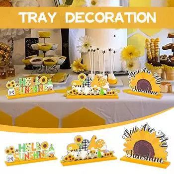 Украшения для летней вечеринки Центральные украшения для стола Летние украшения Украшения для деревянного стола Гномы Тематический многоуровневый декор подноса на лето One Size