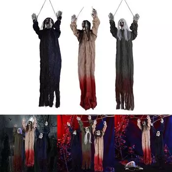 Украшения для лица духа Хэллоуина, привлекающие внимание, кровавые глаза, форма куклы, ужасающее украшение в темном месте синий