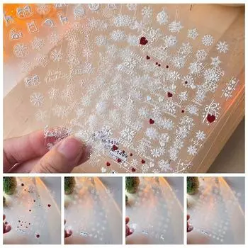 Украшения для маникюра Рождественские наклейки для ногтей в виде снежинок Рождественские украшения для ногтей Леди M1409