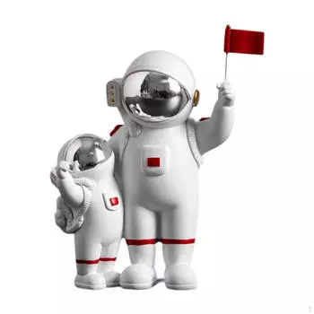 Украшения для моделей астронавтов, украшения для фигурок, милые креативные настольные украшения на день рождения 17x8x18cm_Silver and White