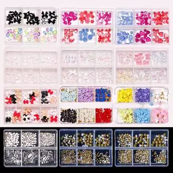 Украшения для ногтей из смолы Медведь, бант, цветок, сердце, 3D-подвески, аксессуары для дизайна ногтей, украшения для маникюра, принадлежности для ногтей 8