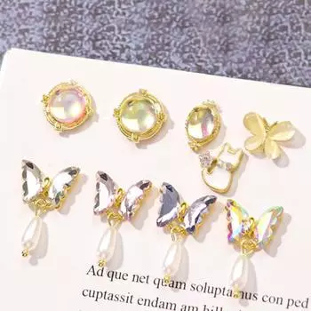 Украшения для ногтей Изысканные DIY легкие нейл-арт бабочки стразы для женщин 12