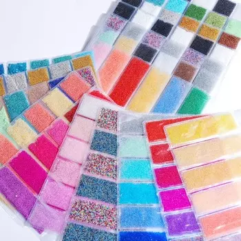 Украшения для ногтей Эльфийские бусины Разные цвета Женские 6 шт. Упаковка для ногтей Микробусины Аксессуары для ногтей 0.6-0.8mm