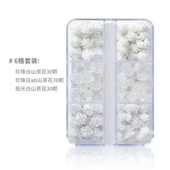 Украшения для ногтей «Камелия», трехмерное украшение для ногтей в виде цветка белой розы, набор для дизайна ногтей с бриллиантами