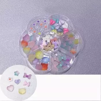 Украшения для ногтей Медведь Кролик Бант Цветок Стразы Подвески Смешанный набор DIY Дизайн ногтей 3D Украшения Маникюр Аксессуары E