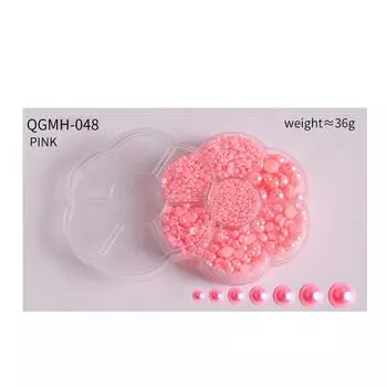 Украшения для ногтей Plum Blossom Abs Полукруглый дизайн ногтей Жемчужные украшения Плоское дно Алмазный орнамент для ногтей