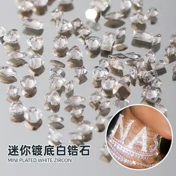 Украшения для ногтей с бриллиантами Flash Mini White Zircon Diy Manicure Украшения для ногтей с конским глазом Love Fat Square Diamond
