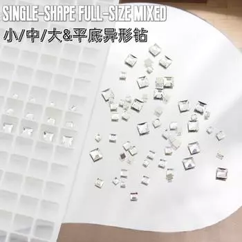 Украшения для ногтей с бриллиантами специальной формы и плоским дном, мини-маленькие, со смешанным покрытием, стеклянные украшения для ногтей с бриллиантами в виде вспышки Love 100 pcs