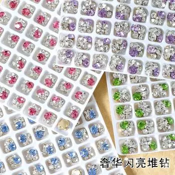 Украшения для ногтей, стеки, чешские стеки, стеки, сплавы, стеки, размер, японские украшения для ногтей с бриллиантами