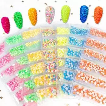 Украшения для ногтей, светящиеся бриллианты для дизайна ногтей, интернет-знаменитости, бриллианты цвета мокко, флуоресцентные бриллианты для украшения ногтей, смешанные украшения для ногтей с плоским дном и бриллиантами