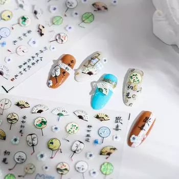 Украшения для ногтей в античном стиле, китайские наклейки для ногтей, цветочные наклейки для ногтей, аксессуары для маникюра A6