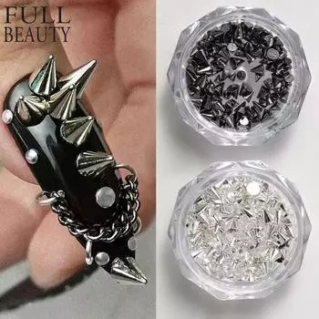 Украшения для ногтей в стиле панк-темный, черные, DIY-инструменты, аксессуары для ногтей