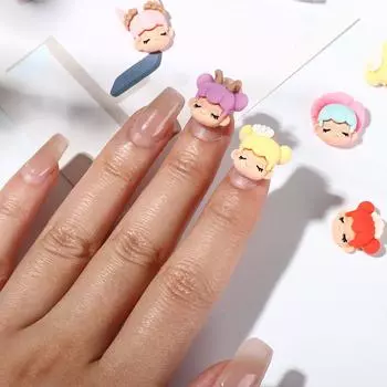 Украшения для ногтей в виде мультяшной маленькой девочки, 3D-украшение для ногтей, сделай сам, дизайн ногтей, маникюрные аксессуары 1