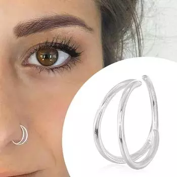 Украшения для пирсинга ноздрей из стерлингового серебра 925 пробы, не прокалываемые хрящевые кольца, спиральные кольца для носа, козелок серебряный