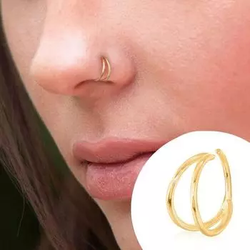 Украшения для пирсинга ноздрей, позолоченные 18 карат, серебряное кольцо для хряща, крошечная клипса для козелка уха серебряный