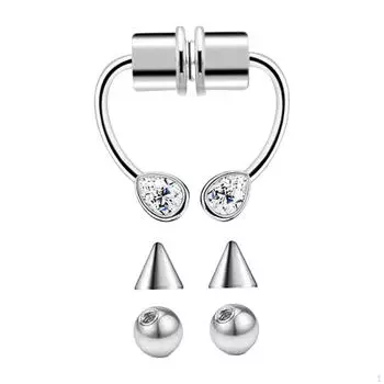 Украшения для пирсинга тела Кольца для носа из нержавеющей стали для мужчин, девушек, женщин, нержавеющая сталь Style B