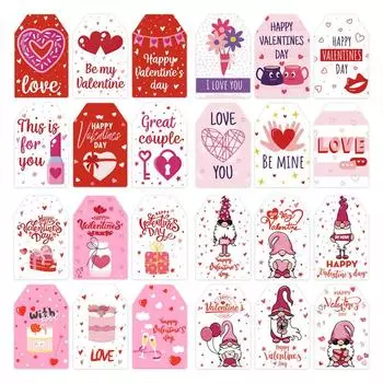 Украшения для подарков на День святого Валентина, этикетки для украшения вечеринок, бумажный материал безопасен, украсьте свои подарки. 60 шт. One Size