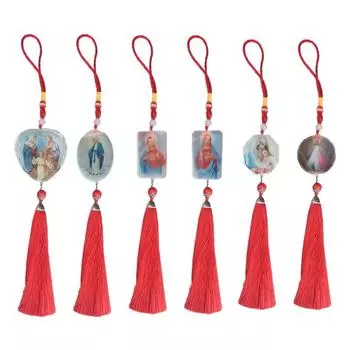 Украшения для подвески автомобиля Девы Марии для зеркала заднего вида, христианский декор интерьера автомобиля, подвесные украшения для автомобиля, аксессуары