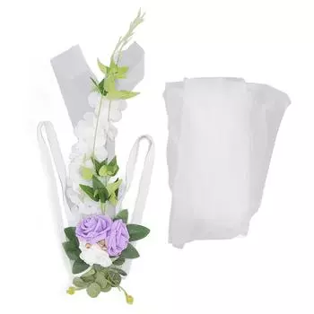 Украшения для прохода на свадьбу, элегантные искусственные цветы на спинку стула для свадебной церемонии, вечеринки, света светло-фиолетовый