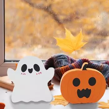 Украшения для рабочего стола на Хэллоуин Деревянные поделки Креативные праздничные украшения для вечеринок чёрный