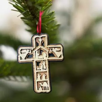 Украшения для рождественских сцен ручной работы христианские деревянные подвески религиозные рождественские елочные украшения