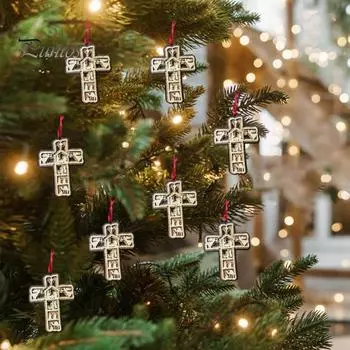 Украшения для рождественских сцен ручной работы христианские деревянные подвески религиозные рождественские елочные украшения для домашнего декора