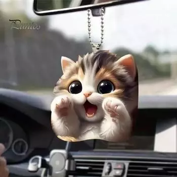 Украшения для рождественской елки 2D мультяшный кот собака обезьяна подвеска двухсторонняя печать акриловое украшение для елки автомобиль рюкзак Monkey