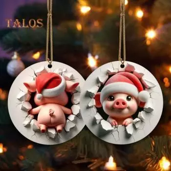 Украшения для рождественской елки 2D мультяшный пряничный человечек/снеговик/Санта подвесные украшения для праздничного домашнего декора Snowman