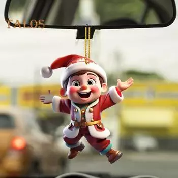 Украшения для рождественской елки, акриловые милые мультяшные украшения для девочек, цветные печатные подвесные рождественские украшения для праздничного домашнего декора, товары для детских вечеринок D