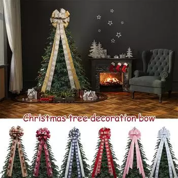 Украшения для рождественской елки, большой бант, подвесной бант для рождественской печати, новогодний бант для рождественской вечеринки, лента-бант