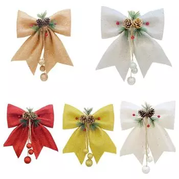 Украшения для рождественской елки, большой бант 25x30 см, 2024, рождественские украшения, аксессуары для рождественской елки, 2024, новогодний декор, праздничная подвеска 25x30cm красный