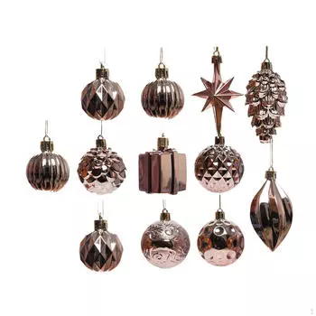 Украшения для рождественской елки Декоративные подвесные безделушки DIY Многоразовые подвески-шармы для офисной вечеринки розового золота