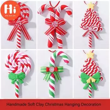 Украшения для рождественской елки Конфета-трость Леденец Подвесной рождественский декор Декор рождественской елки с красными веревками на Рождество Домашний рождественский декор для конфетной вечеринкиПривет