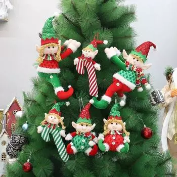 Украшения для рождественской елки, конфетные подвески в виде костылей эльфа, рождественские подарки для детей в виде кукол-эльфов, украшения для дома в виде елки на День благодарения Style 1