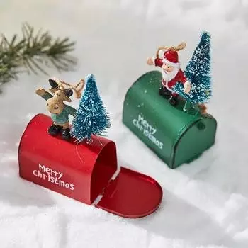Украшения для рождественской елки Почтовый ящик для железной хижины Внутренние и наружные подвесные украшения Подвеска для витрины Аксессуары для домашнего декора