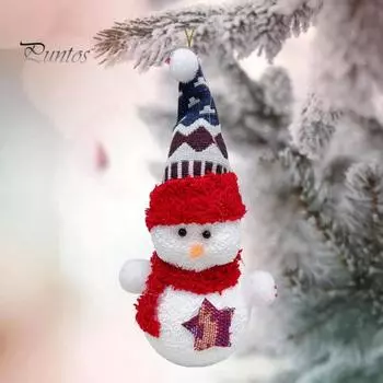 Украшения для рождественской елки, подвесной снеговик с плюшевой шапкой, украшение ручной работы из пенопласта, снеговик для рождественской домашней вечеринки серый