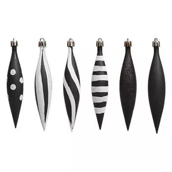 Украшения для рождественской елки, рождественские подвесные украшения, черные заостренные шарообразные подвески для рождественского праздничного декора 15cm*3cm чёрный