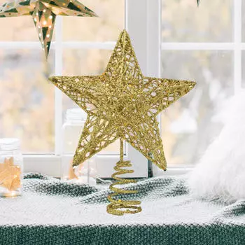 Украшения для рождественской елки Рождественский домашний декор Креативный блеск для верхушки дерева для вечеринки по случаю Нового года золотой