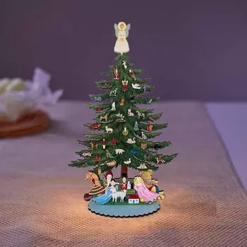 Украшения для рождественской елки Yousheng, мини-деревянная рождественская елка со съемными украшениями, рождественское настольное украшение для домашнего офиса Christmas Tree