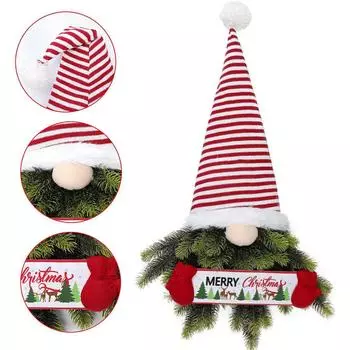 Украшения для рождественской вечеринки, домашний венок, дверной венок, вешалки, уличные гномы, плюшевые куклы, гирлянда