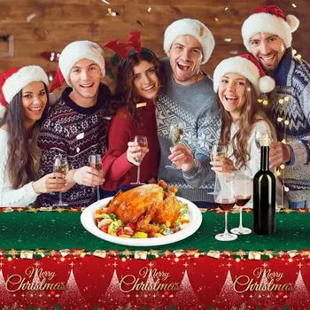 Украшения для рождественской вечеринки, скатерти, рождественская атмосфера One Size зелёный