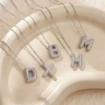 Украшения для шеи с буквой AZ Alphabet, серебристый кулон с буквой A для женщин, цепочка, начальная буква, ожерелье для ключицы, украшения для воротника A