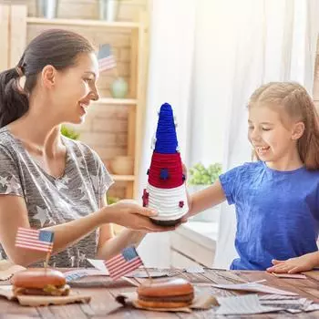 Украшения для стола Патриотические многоярусные украшения для подносов, домашний декор ко Дню независимости, красно-синие украшения для праздничного стола One Size