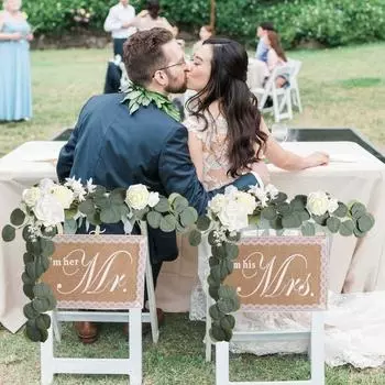 Украшения для свадебных стульев для жениха и невесты, гирлянды для свадебной арки, цветочные украшения, свадебные украшения для приема, свадебная арка белый