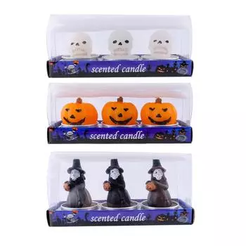 Украшения для свечей на Хэллоуин Фестивальная вечеринка Макет Забавные тыквы Черепа Маленькая свеча Фотореквизит Свеча One Size