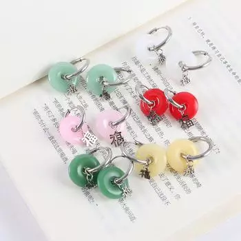 Украшения для ушей Благословение Простые женские серьги-капли с пряжкой в корейском стиле Серьги-кольца белый